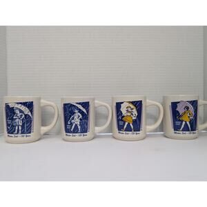 Vintage Morton Salt 150 Years Anniversary Coffee Mug Set of 4 Bryan China